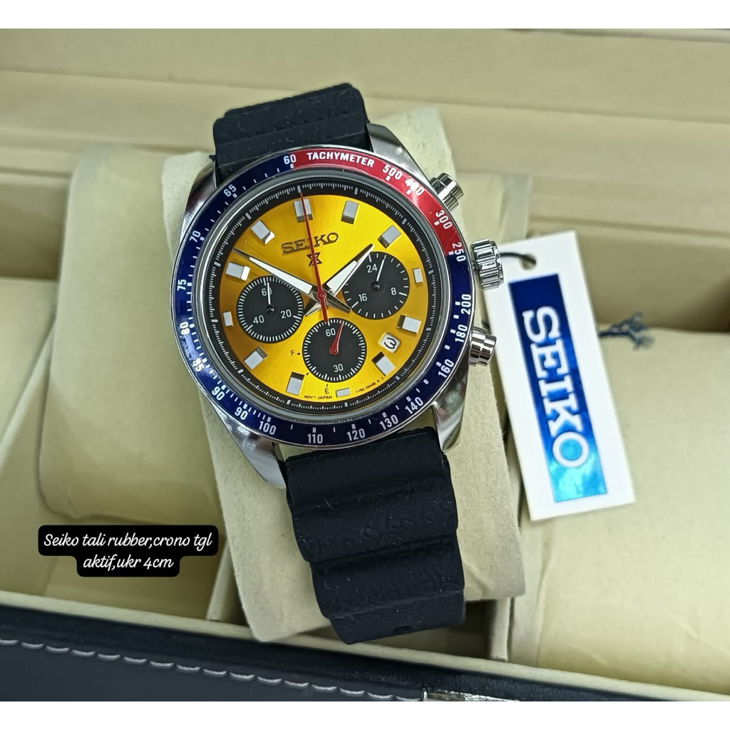 RESTOK  JAM TANGAN PRIA SEIKO X CHRONO AKTIF SWEEP MOVEMENT RUBBER STRAP