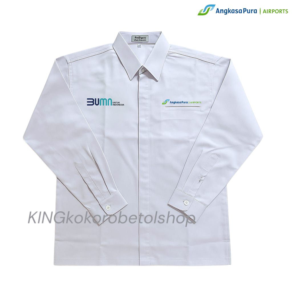 KEMEJA ANGKASA PURA AIRPORTS BUMN COSTUM BORDIR KEMEJA PDH KANTONG SATU