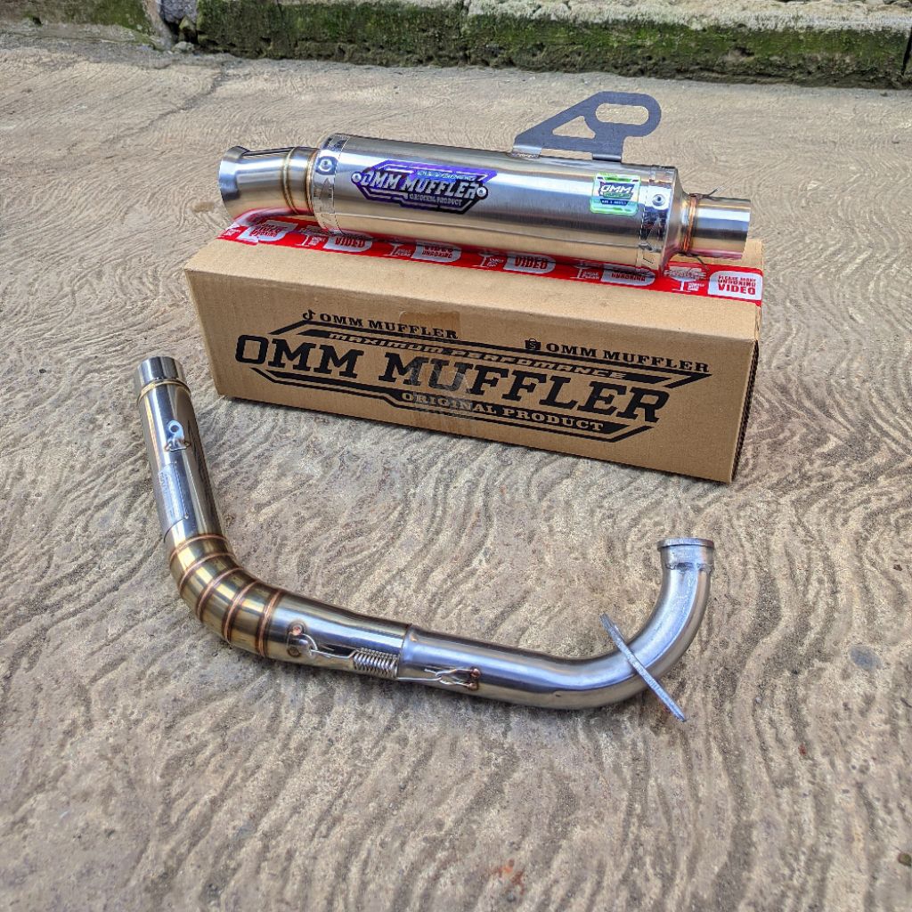 KNALPOT ORIGINAL OMM MUFFLER MODEL SALEMBA CEKLIS NMAX AREOX PCX VARIO BEAT MIO INLET 38