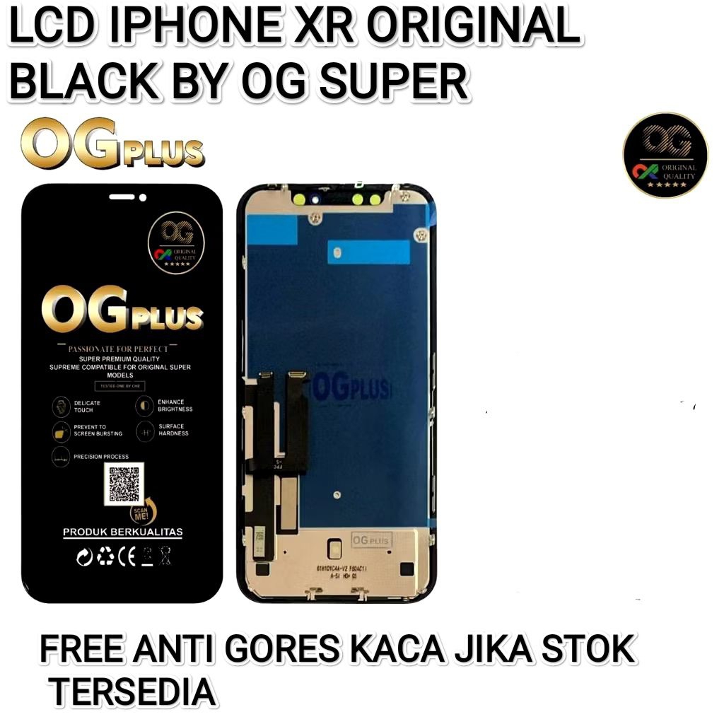 LCD IPHONE XR ORIGINAL BLACK BY OG SUPER / ORI HX PREMIUM multitouch 10 jari