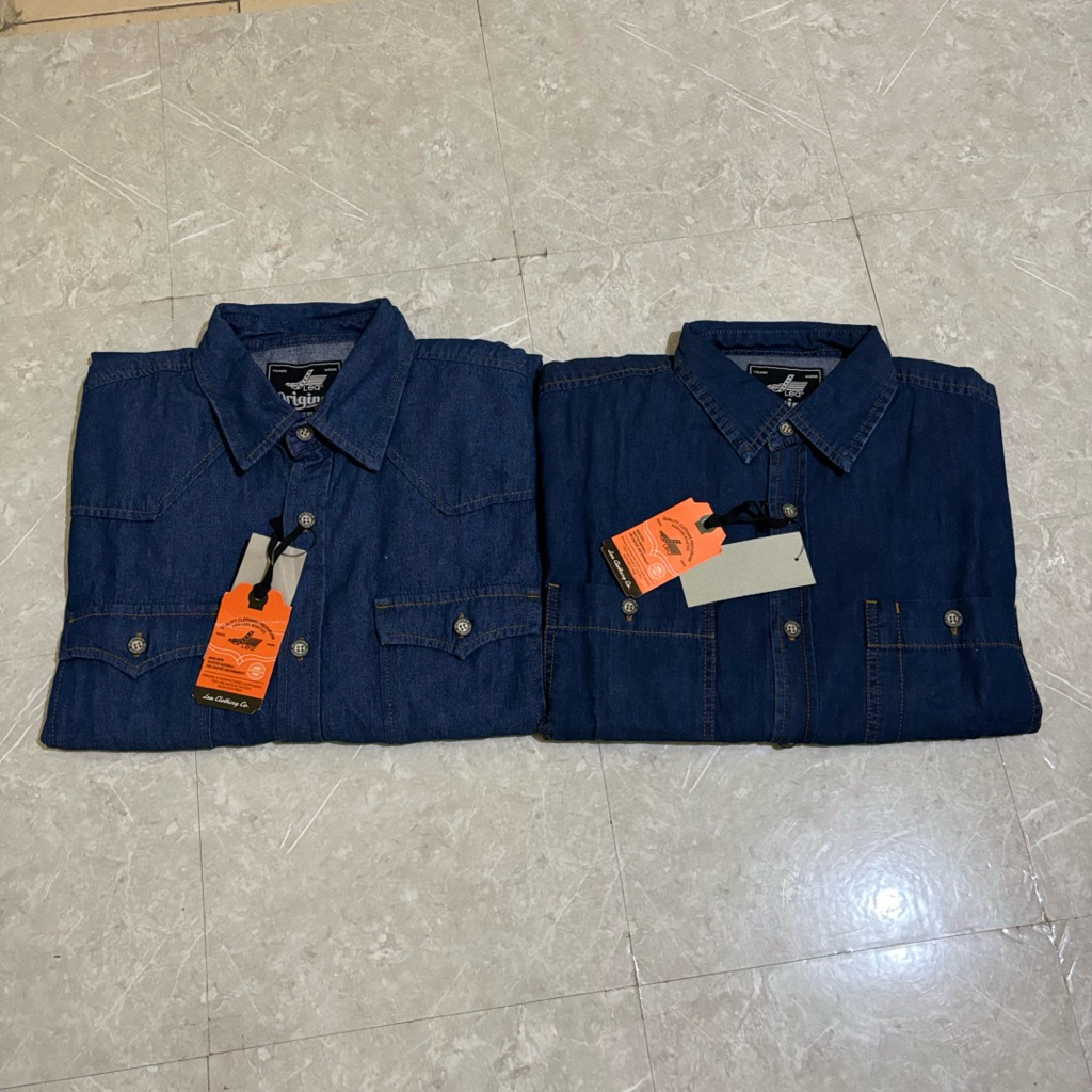 kemeja denim lengan panjang Lea original