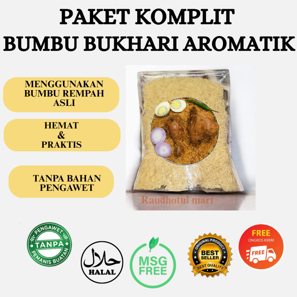 

Beras Basmati 1Kilo Gratis Bumbu RempahBukhari Kering Aromatik