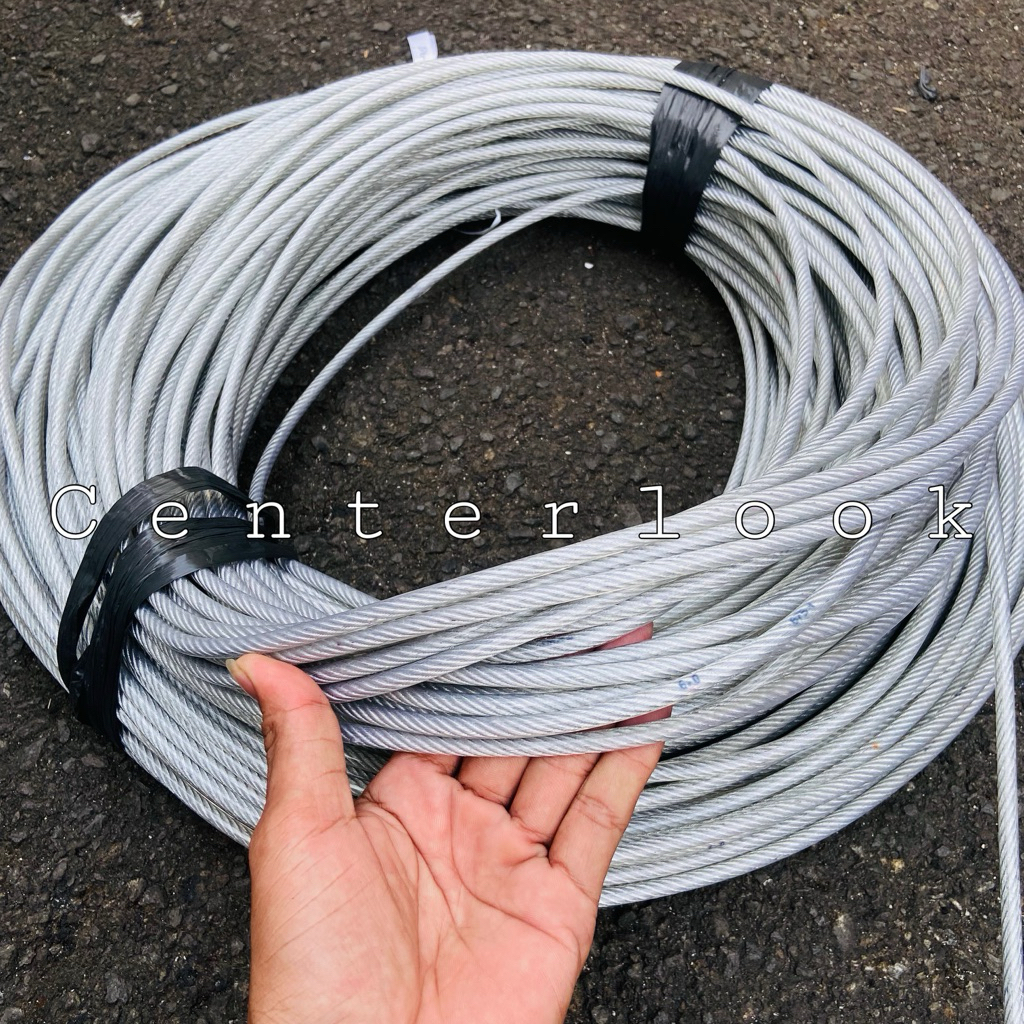 Tali kawat Seling Baja Lapis Plastik / PVC 8mm 10mm 12mm Kawat Seling Galvanis Original Lapis Selang