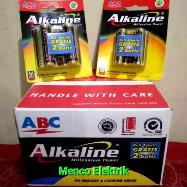 Baterai ABC Alkaline isi 6 (4+2) AA/AAA, A2 & A3 Type LR6/ LR3 / Batre Alkaline ABC Battery Alkaline