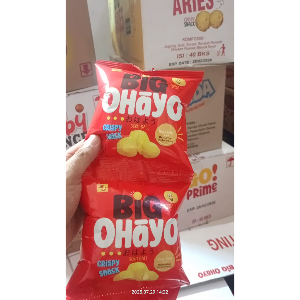 

Ciki Berhadiah Murah Meriah | Ciki Big Ohayo 1 Renceng (10pcs) & 1 Dus (40pcs)