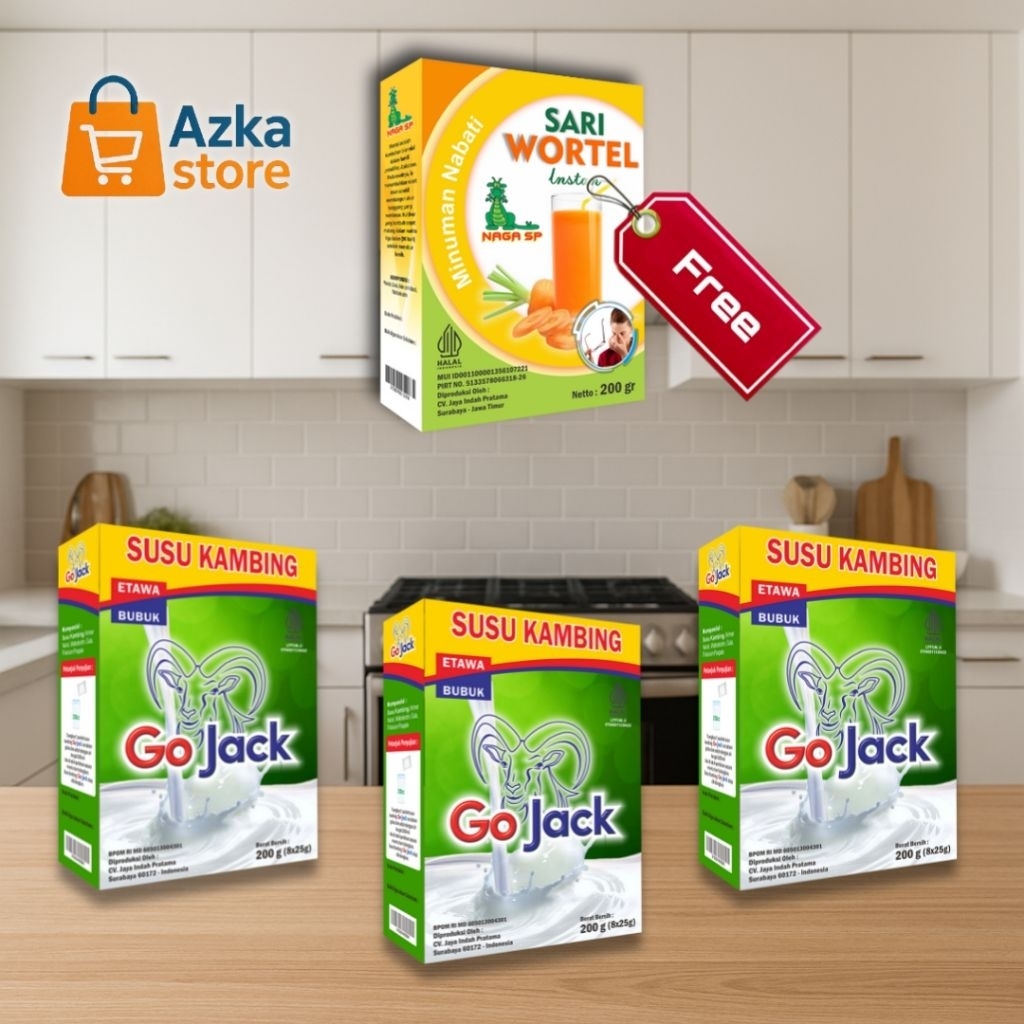 

BELI 3 KOTAK SUSU KAMBING ETAWA GO-JACK 200gr, GRATIS 1 KOTAK MINUMAN SARI WORTEL NAGA SP