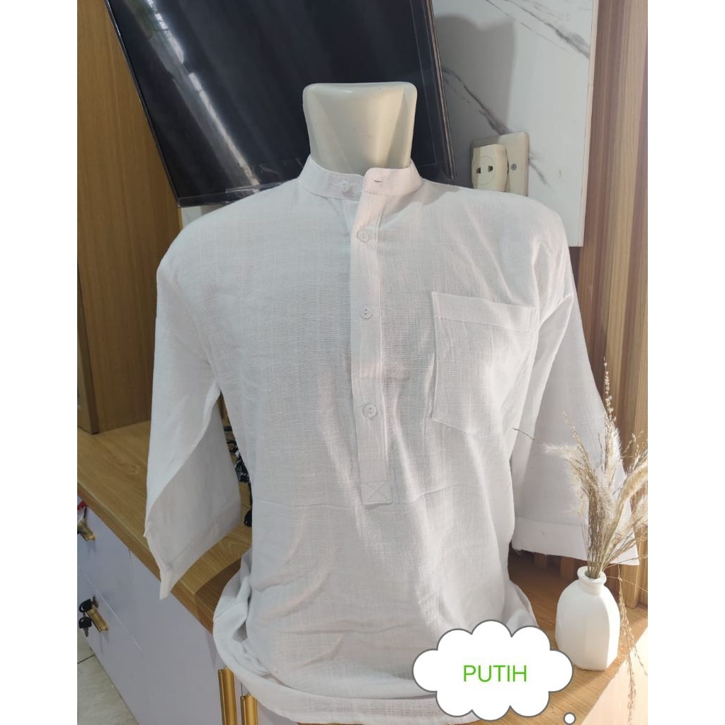 Kemeja Serat Bambu Lengan 7/8 Bahan Adem Dan Nyaman