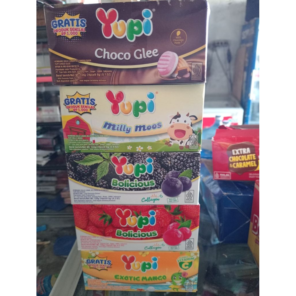 

YUPI BOX permen jelly isi 24 pcs berbagai varian rasa