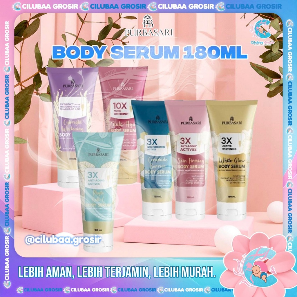 PURBASARI Body Serum 180 mL Brightening Body || White Glow || Skin Firming || Ceramide Barrier || Cy
