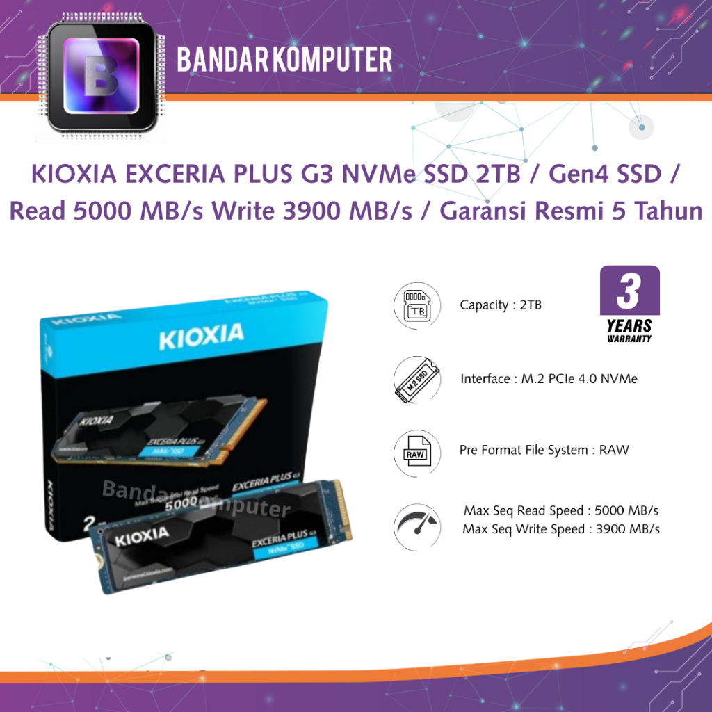 KIOXIA EXCERIA PLUS G3 NVMe SSD 1TB - M.2 2280 PCIe Gen4
