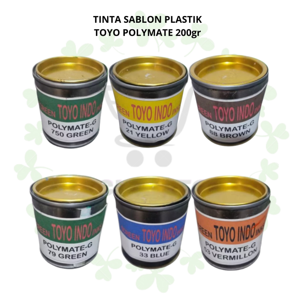

CAT TOYO POLYMATE 200gr Tinta Pewarna Sablon Plastik HDPE PP PE Semua Warna Kemasan Kaleng High Gloss Toyoindo Polimate Ink Warna Warni Color Colorfull Paint Painting Murah Malang Jatim