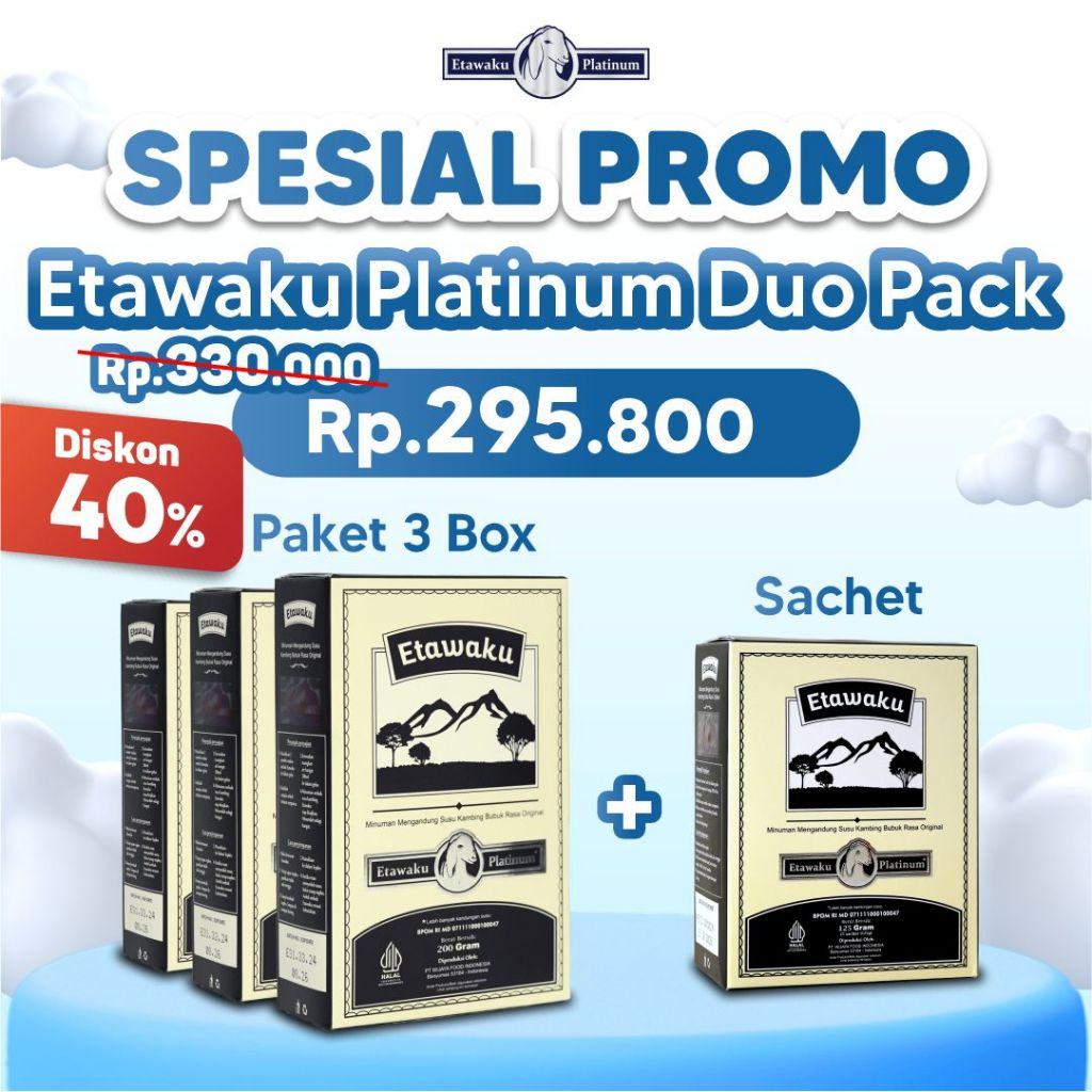 

Promo Bundling Etawaku 3 Box Free 1 Box Etawaku Sachet Original - Susu Kambing Etawa Atasi Masalah Pernapasan Sesak Nafas dan Paru Paru