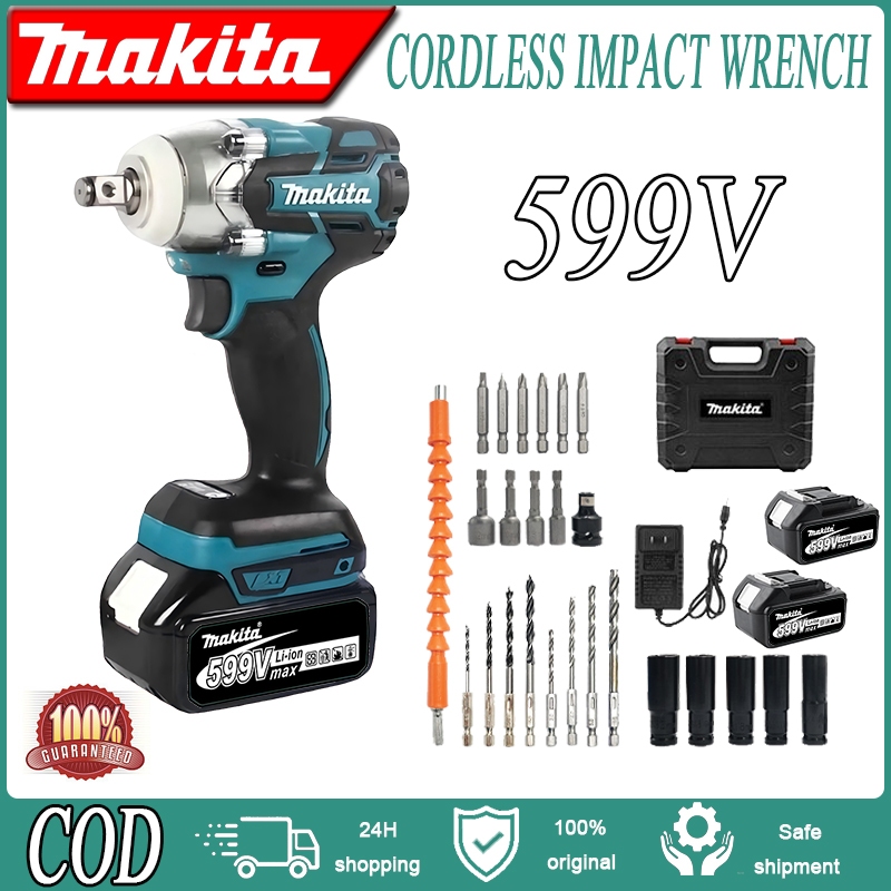MAKITA Brushless Impact Tool 599V Cordless Electric Impact Wrench Bor impek pembuka baut motor