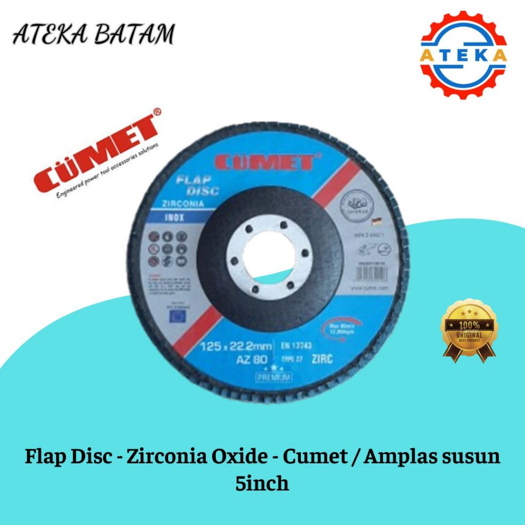 Cumet Flap Disc - Zirconia Oxide-Cumet-TYPE 27 FLAP-125 X 22.2
