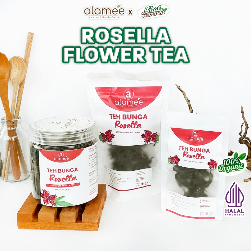 

ALAMEE Teh Bunga Rosella Kering Rosela Tea Flower Merah Organik Red LIHAT KEBUNKU
