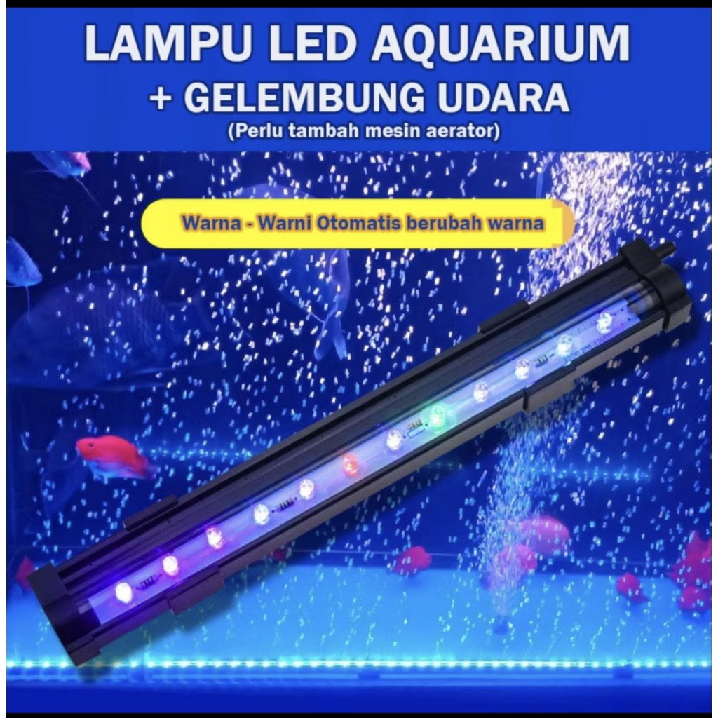 LAMPU GELEMBUNG AQUARIUM LAMPU CELUP GELEMBUNG AQUARIUM GANTI WARNA