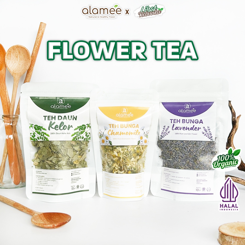 

ALAMEE Teh Hijau Green Tea 10gr Daun Jati Cina Chamomile Jasmine Flower Tea Premium LIHAT KEBUNKU