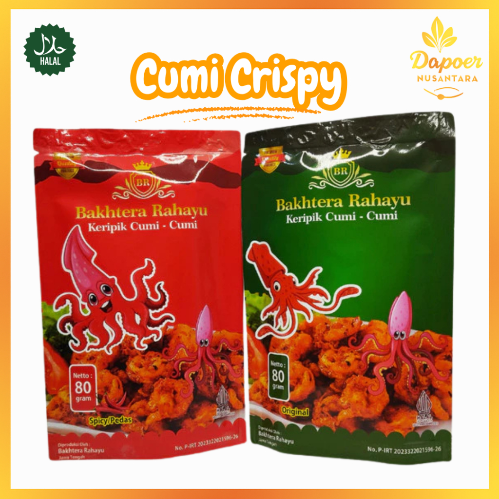

Keripik Cumi Cumi Gurih Renyah Crispy Seafood Snack Renyah Bakhtera Rahayu