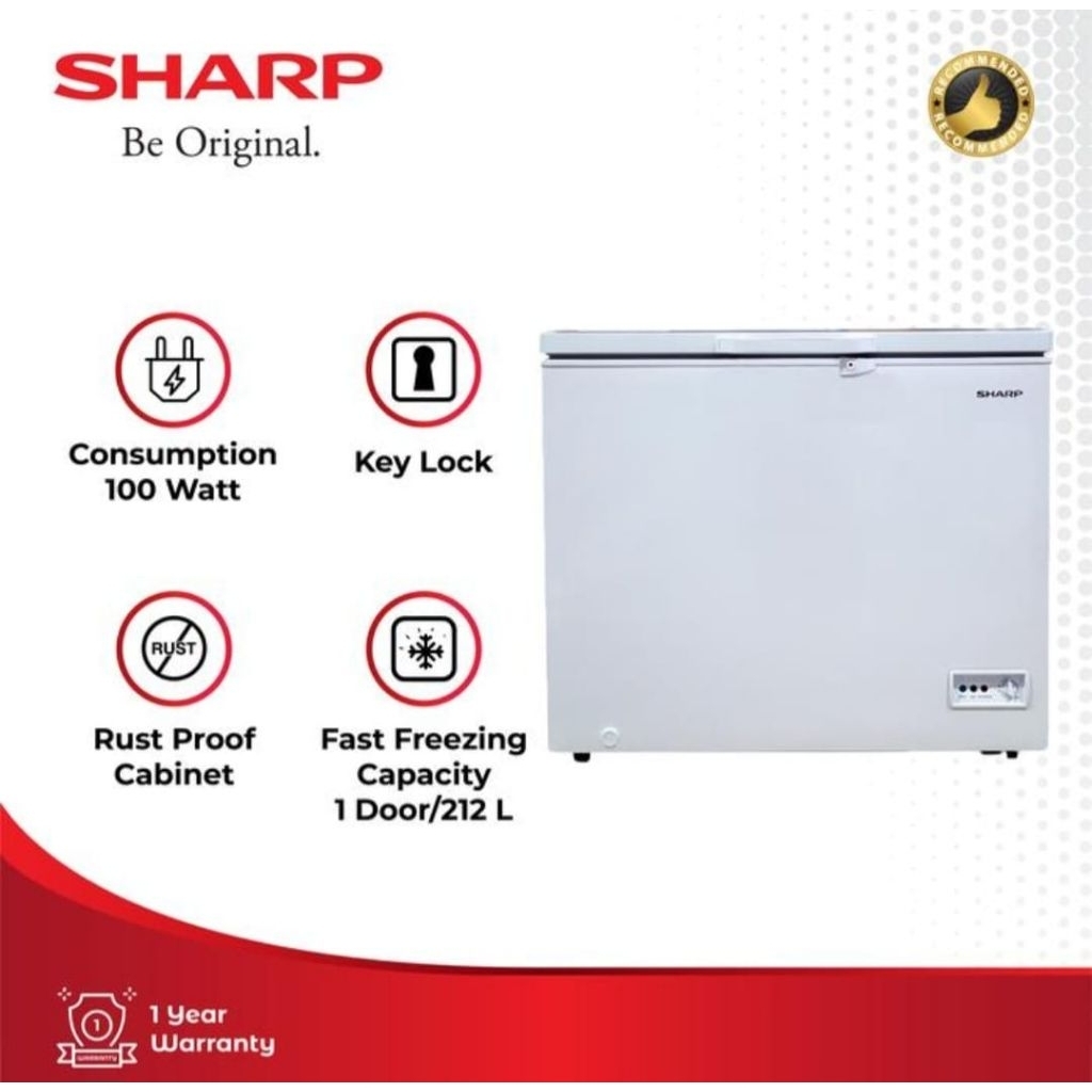 BOX FREEZER SHARP 200 LITER FRV-210X CHEST FREEZER