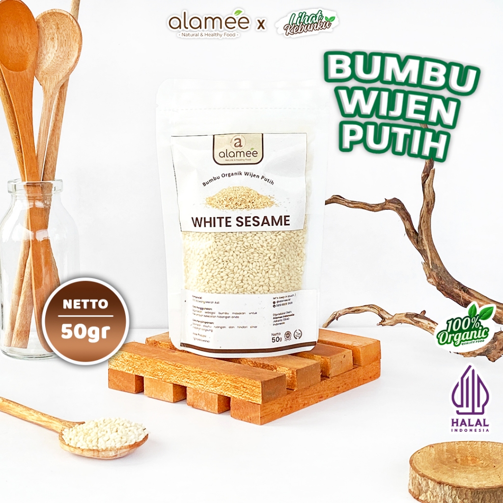 

ALAMEE Wijen Putih Sangrai White Sesame Seed Bumbu Dapur Organik Masak Rempah 50 Gram LIHAT KEBUNKU