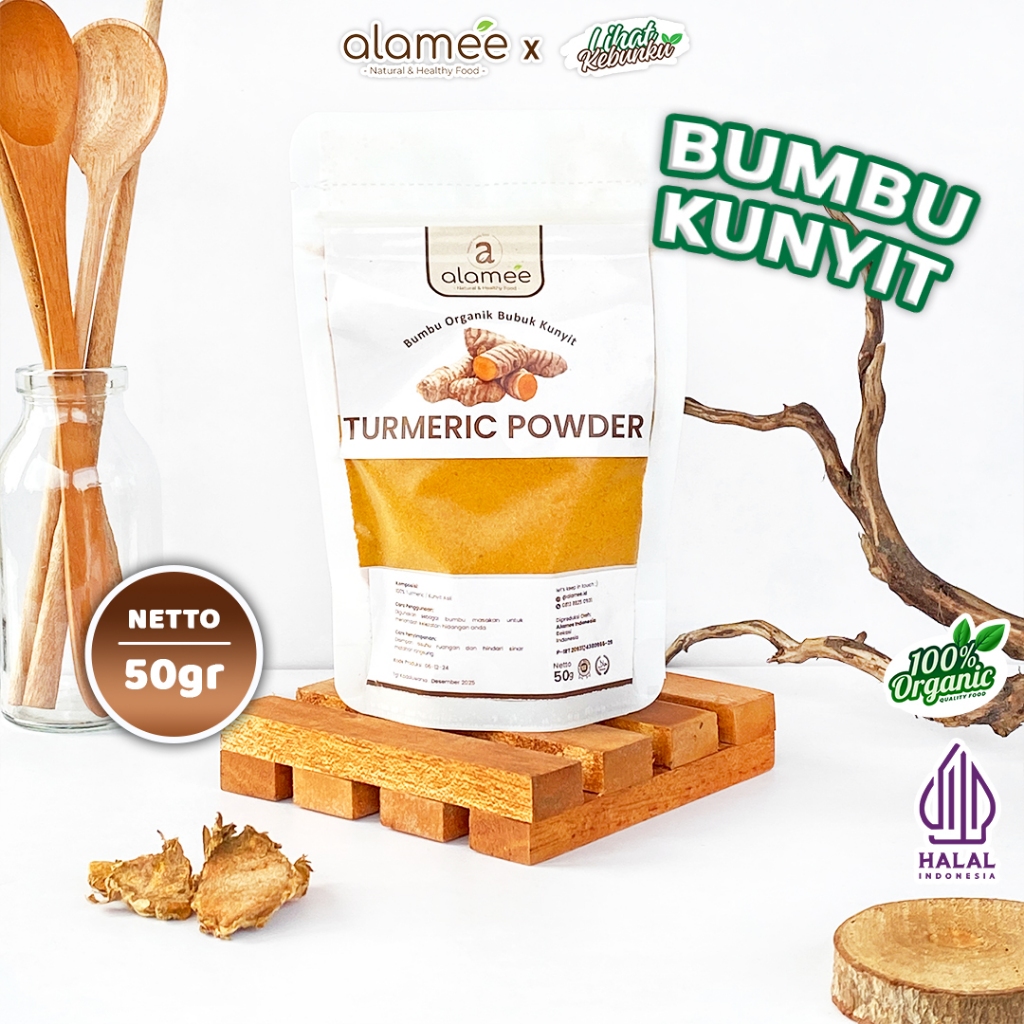 

ALAMEE Turmeric Powder Kunyit Bubuk Ground Bumbu Dapur Instan Organik Murni Asli 50gr LIHAT KEBUNKU
