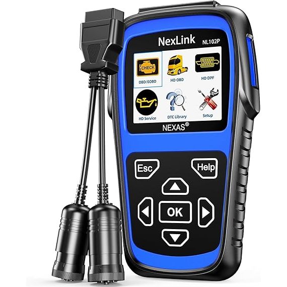NEXAS Scanner Truk Berat dengan Regenerasi DPF, Nexlink NL102P Alat Diagnostik Diesel All-System unt