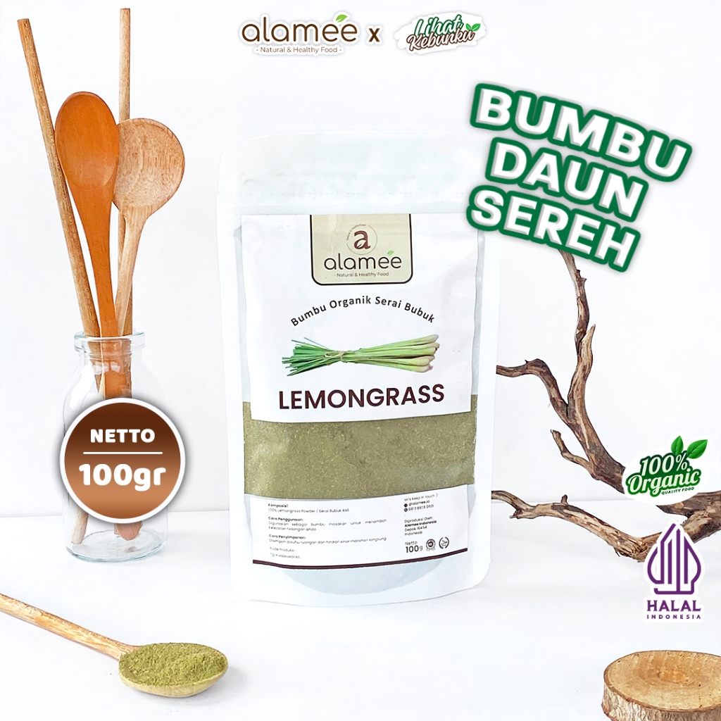 

ALAMEE Sereh Bubuk Lemongrass Powder Bumbu Dapur Organik Serai Murni Asli 100g LIHAT KEBUNKU