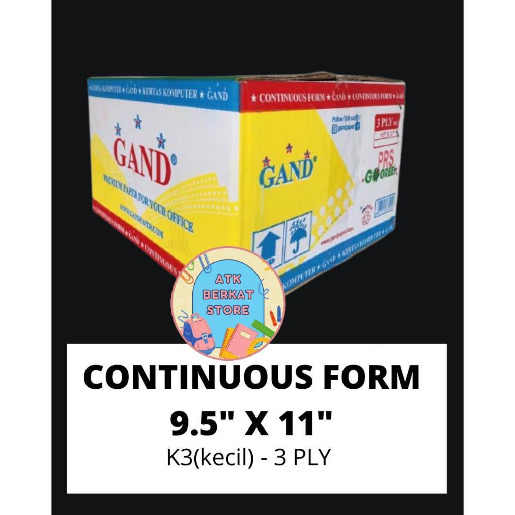 

[1 dus] Kertas Print continous Form paper GAND K3 PLY