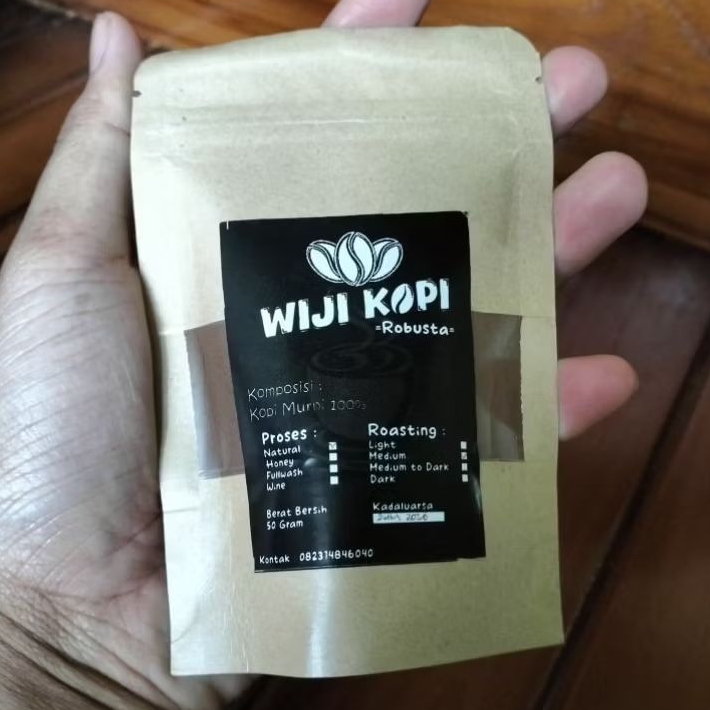 

Kopi Bubuk Robusta Murni 50g Dark Roast