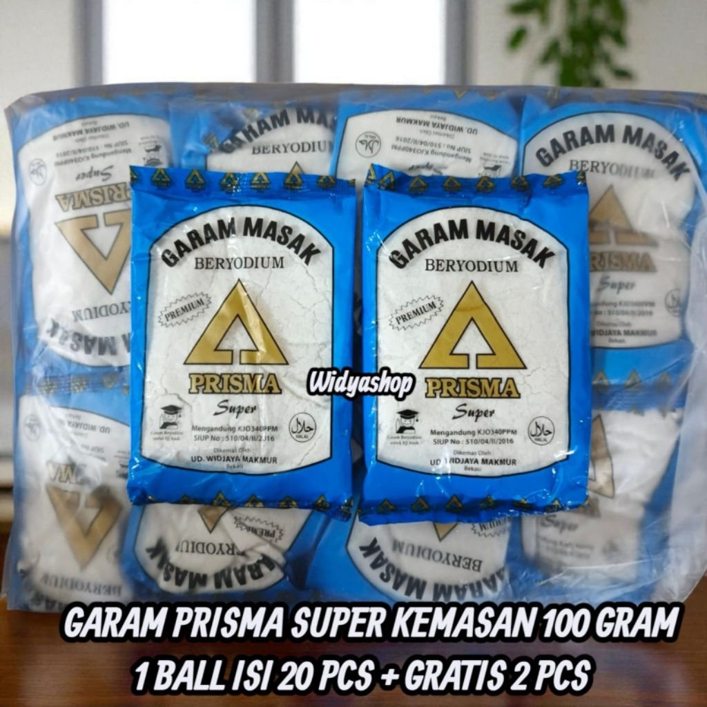 

PROMO 1 BALL ISI 20 PCS + GRATIS 2 PCS GARAM DAPUR PRISMA SUPER KEMASAN 100 GRAM / GARAM BERYODIUM / GARAM / GAREM