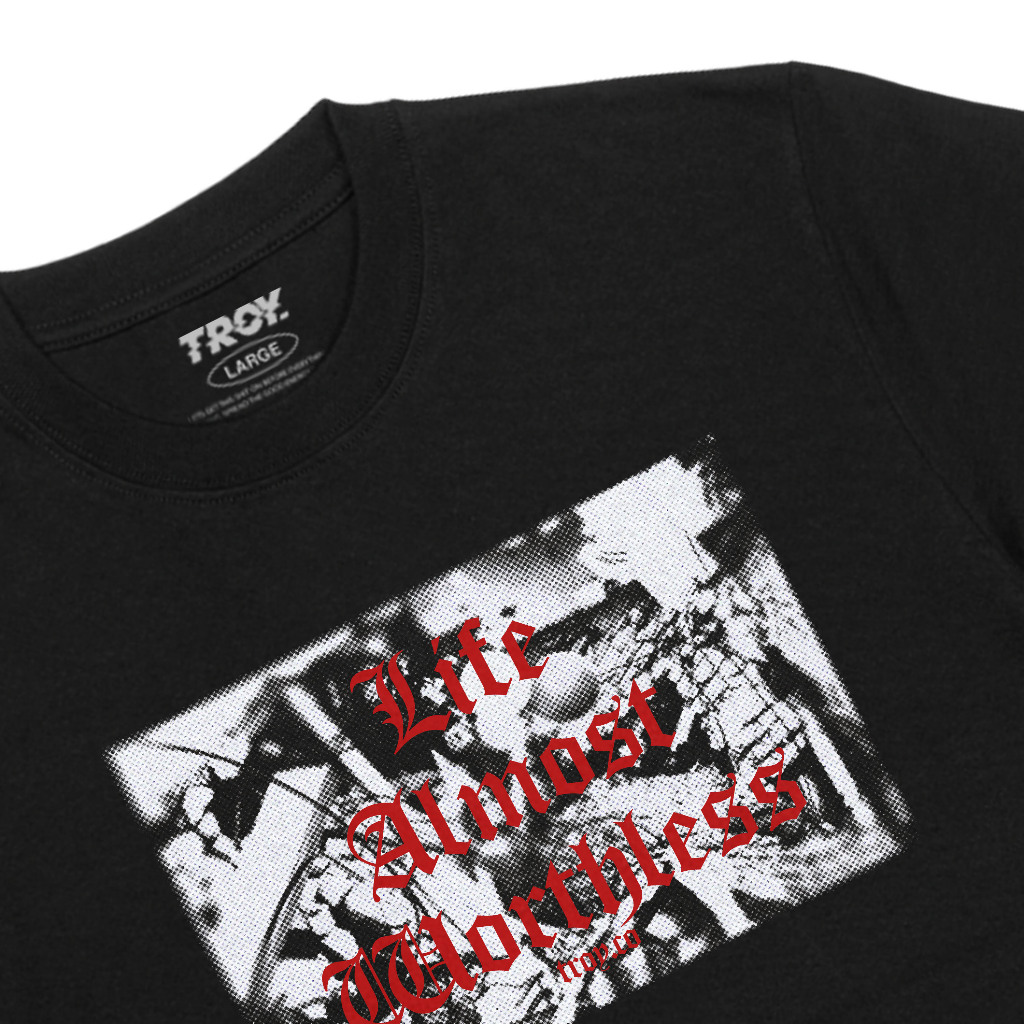 Troy Company Tshirt Black Worthless - Kaos Hitam Lengan Pendek MT 3208