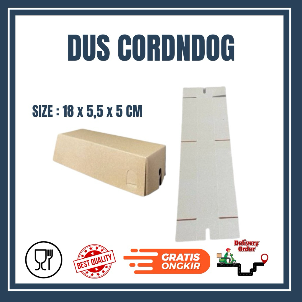 

Box Corndog Craft - Dus Corndog - Kotak Corndog - Uk 18 x 5,5 x 5 cm Full Laminasi