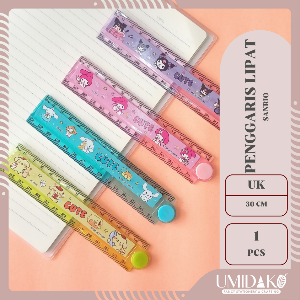 

[UMIDAKO] PENGGARIS LIPT 30CM | PENGGARIS LIPAT MOTIF SANRIO 30 CM | PENGGARIS LIPAT SANRIO | PENGGARIS SANRIO