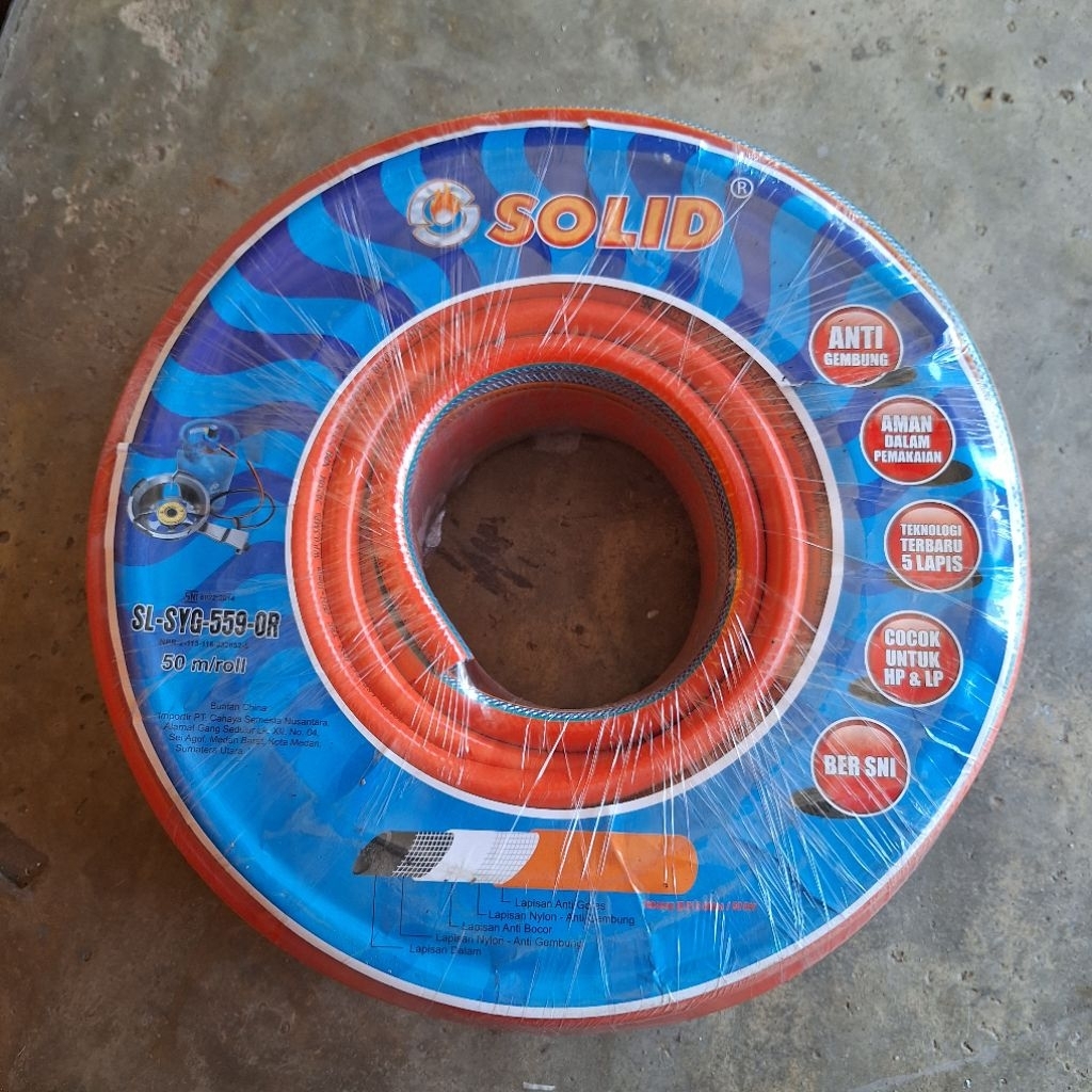 Selang Gas SOLID 5 lapis Harga Meteran