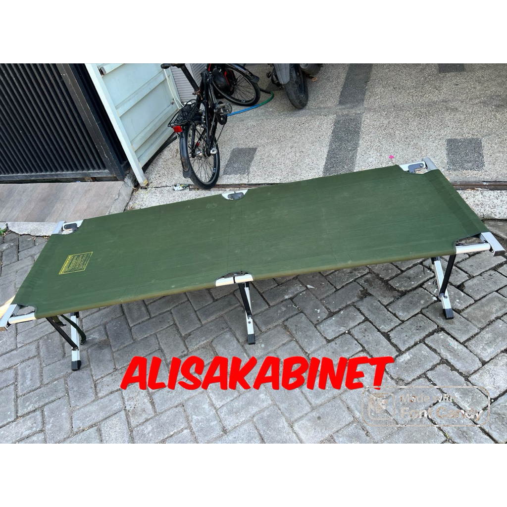 Velbed TNI Hijau Jatah TNI Tempat tidur darurat)