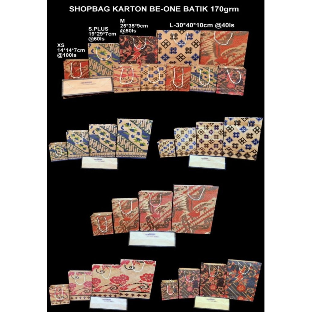 

Shoping Bag kertas motif Batik xs/s/L/xL