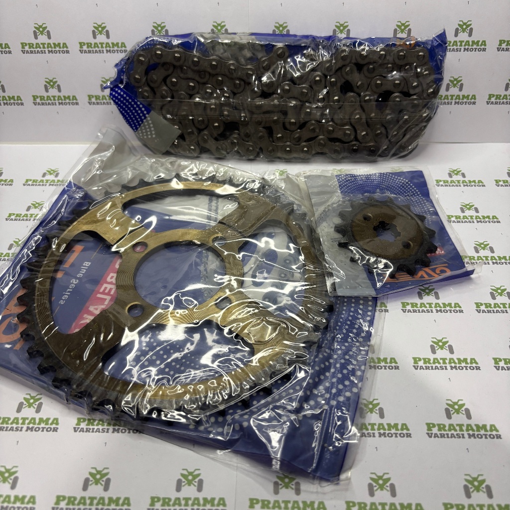 Gear Set + Rantai / Gear PAKET Honda SUPRA 45T [ 15T - 45T / 428H - 110L ] TENZO