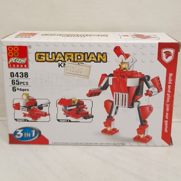 Lego Guardian Knight / Mainan Blok Robot 3 in 1 – 65 Pcs Guardian Knight | Rakit Mobil & Robot Anak 