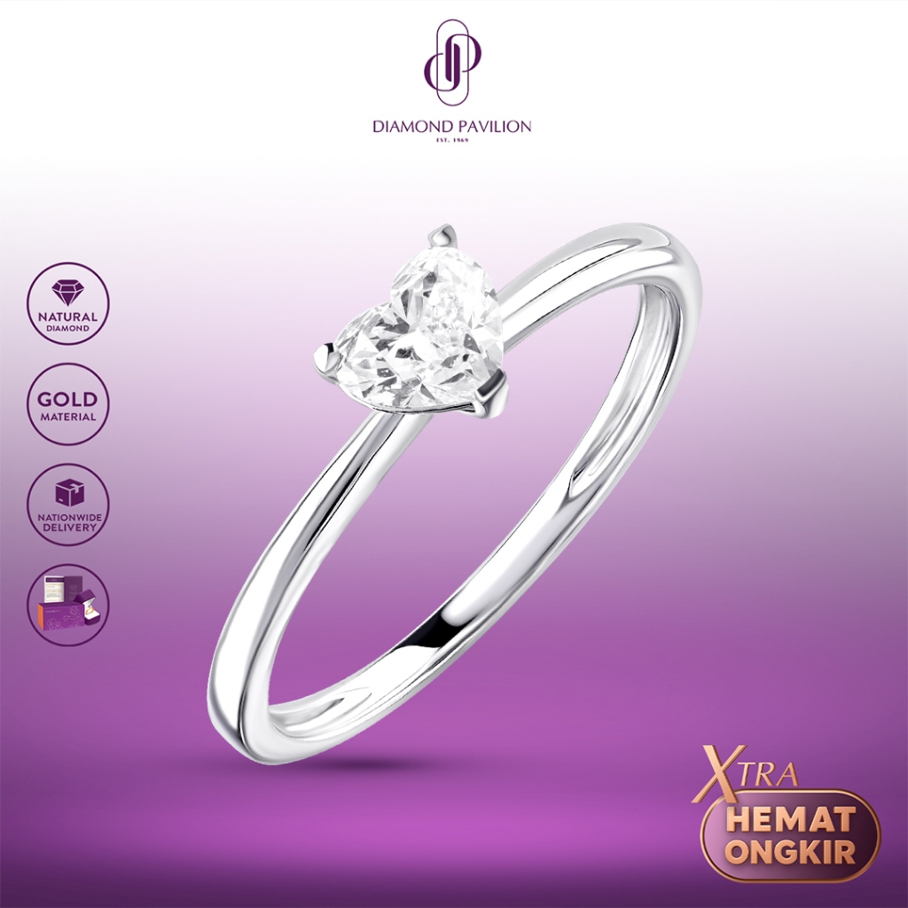 Diamond Pavilion Cincin Emas Batu Berlian Heart Ring