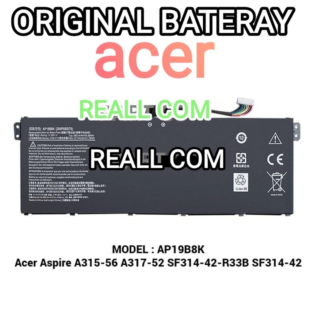 Baterai Acer Aspire 3 A314 A315 A314-22 A314-22-R5T0 A314-22-A16J A315-35 A315-56 A317-52 AP19B8M A7