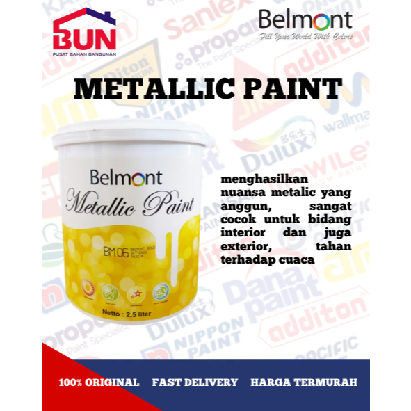 [BUN] BELMONT - CAT TEMBOK METALLIC PAINT 300CC - BM06 BELMONT GOLD