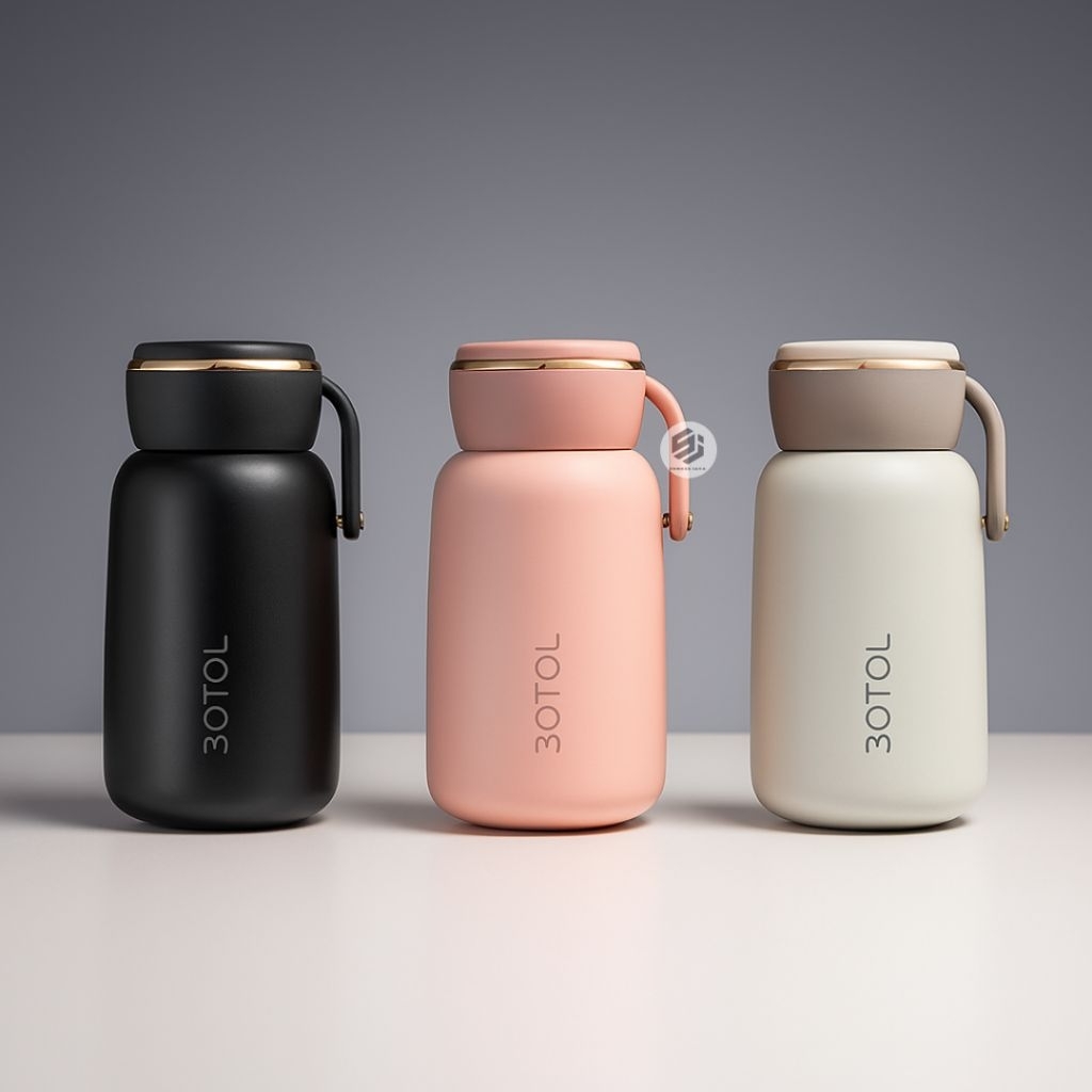 Tumbler Stainless Dubblin Coral Estetik Bertali Anti Slip