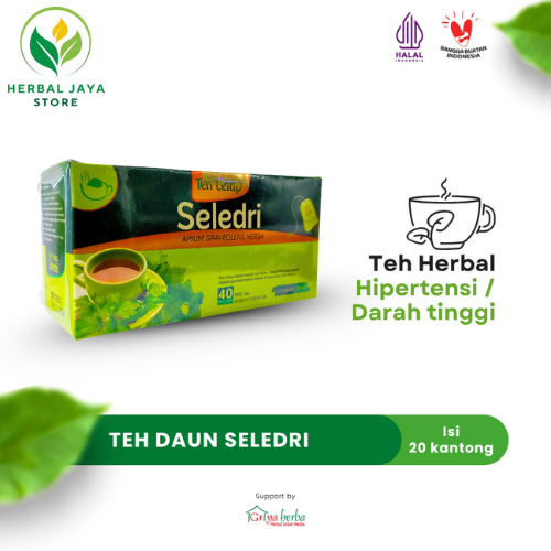 

Teh herbal daun seledri griya herba isi 20 kantong untuk menurunkan tekanan darah tinggi dan gejalanya