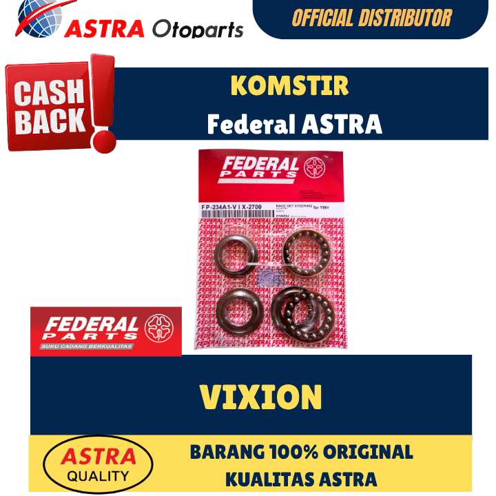 KOMSTIR (RACE SET STEERING) FEDERAL FP-234A1-VIX-2700 YAMAHA VIXION ORIGINAL MURAH