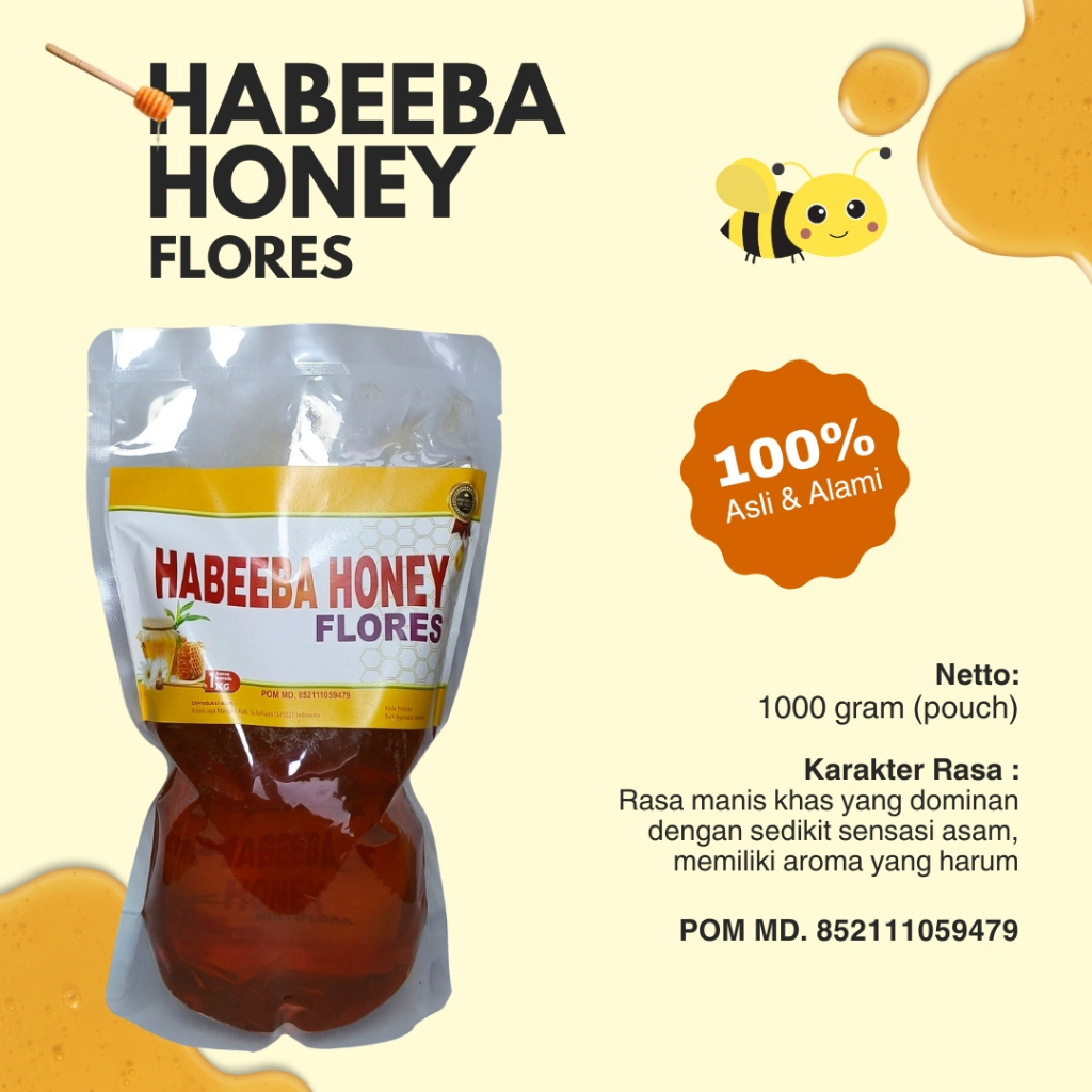

Madu Murni Habeeba Flores 1kg Madu Kemasan Pouch