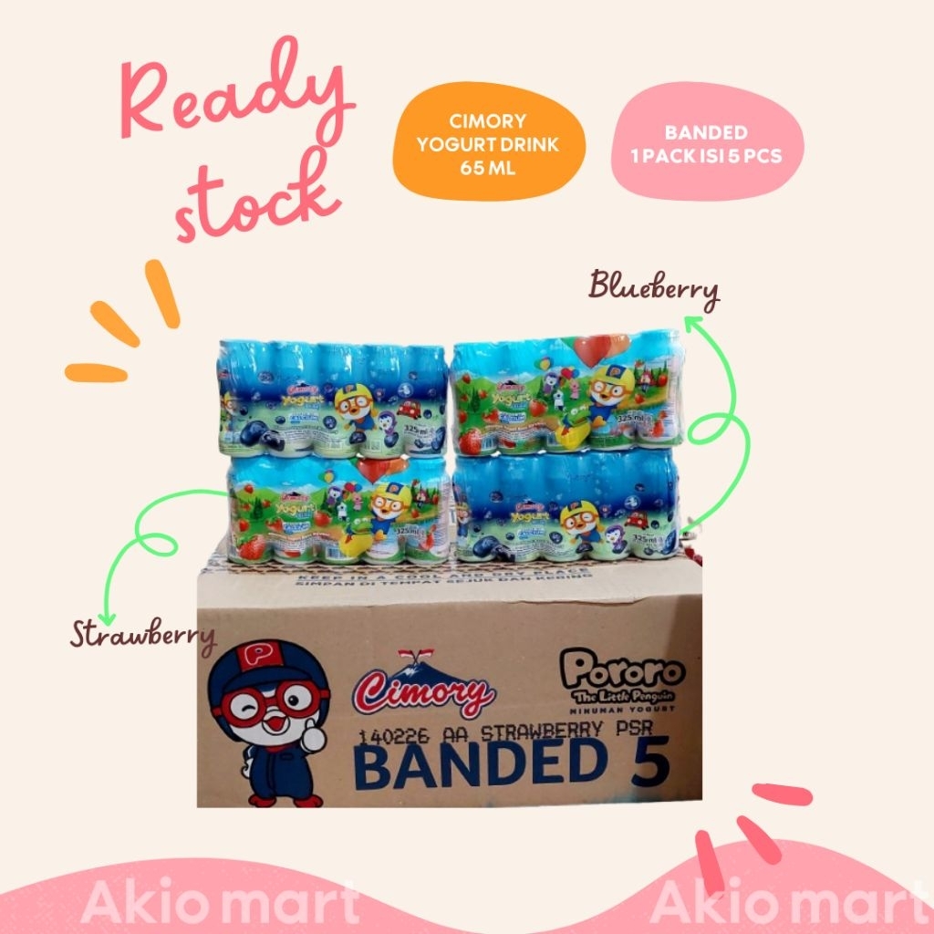 

Cimory Yogurt Drink Minuman Yogurt Yolite Kids Banded 1 pack isi 5 pcs 65 ml Rasa Blueberry dan Strawberry