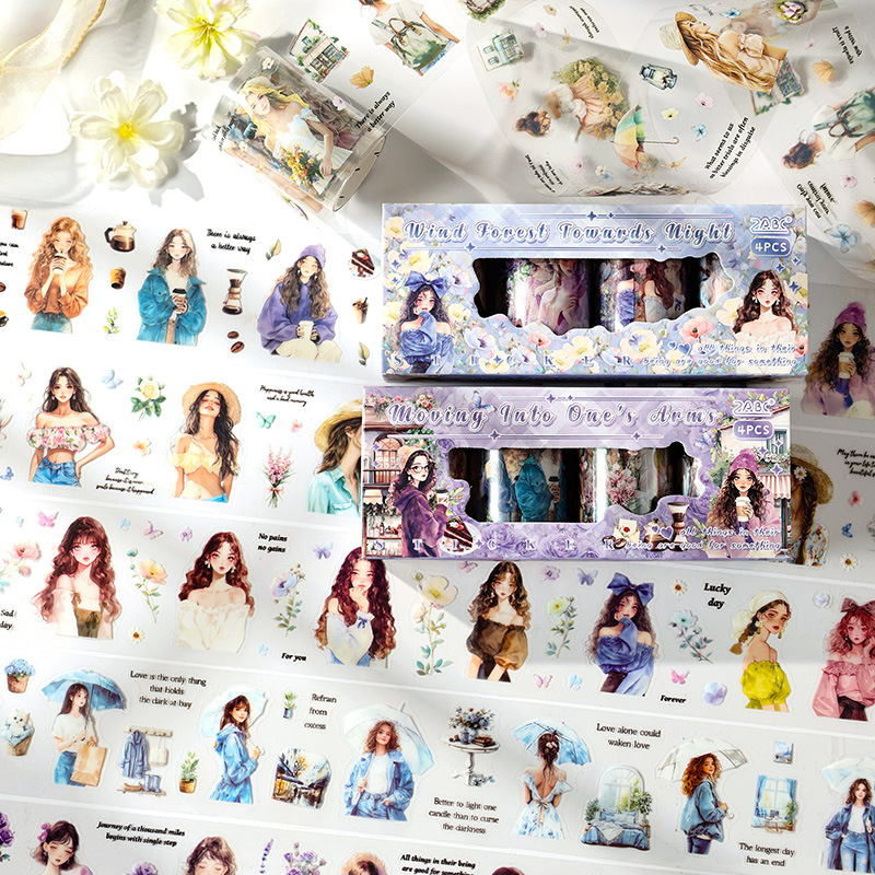 

[Artopia] Set Sticker Box XDJB Girl Pretty Korean Cantik Cewek Stiker PET Korea Artis