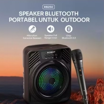 Speaker bluetooth karaoke 4inci robot Frey mic