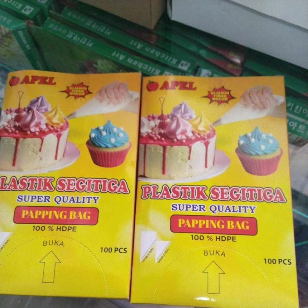 PAPING BAG PLASTIK SEGITIGA UNTUK DEKORASI KUE