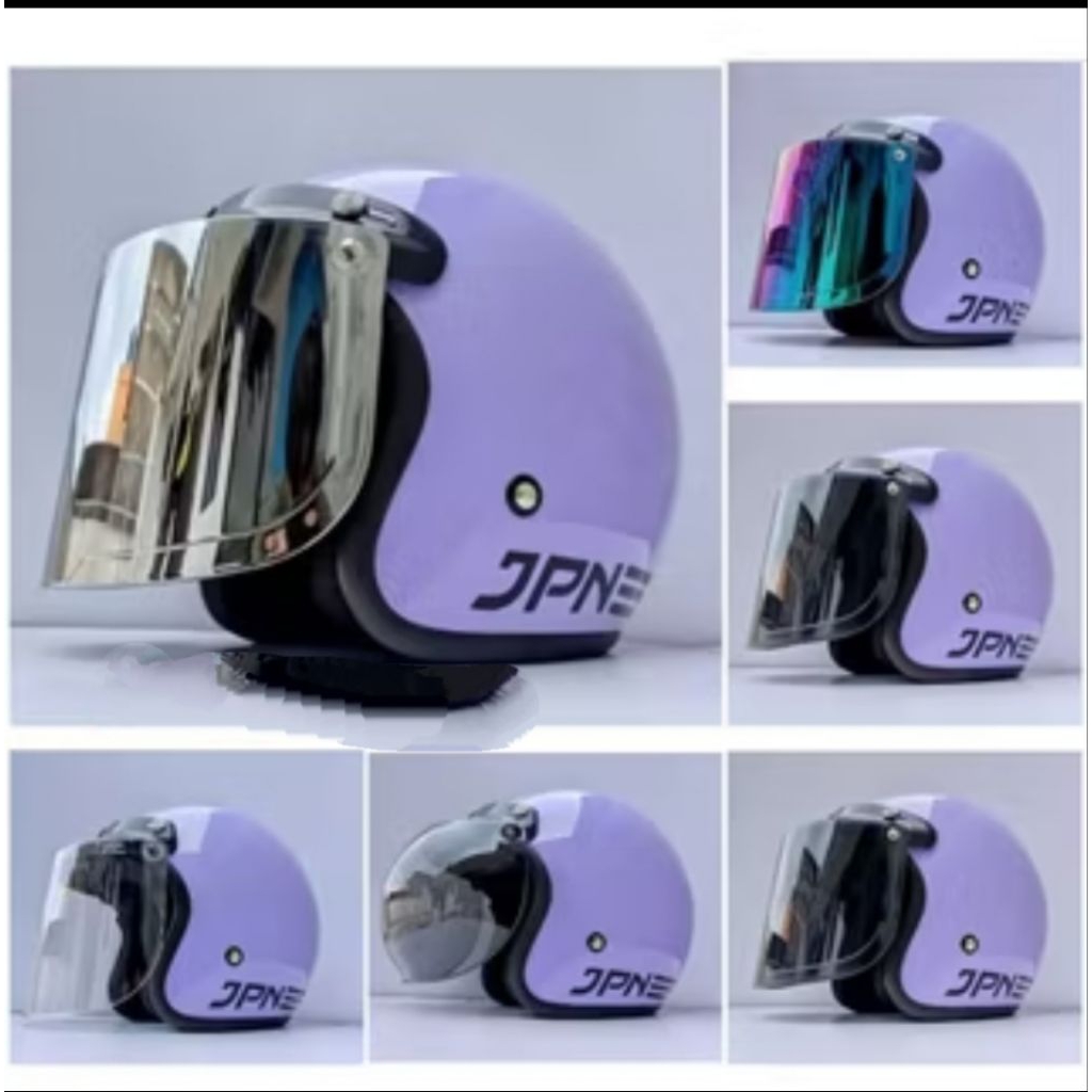 HELM JPN ORIGINAL WARNA UNGU PASTEL GLOSSY
